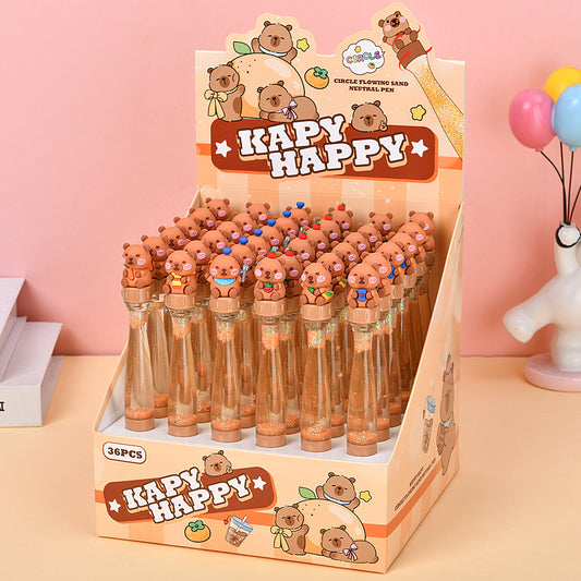 Capybara Fidget Rotating Gel Pen | Kawaii Stress Relief Pen for Students