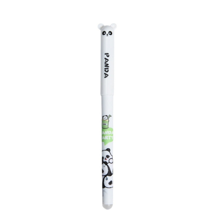 Cute Cartoon Panda Erasable Gel Pen 0.5mm Blue Heat Erasable Rollerball Pen Smooth Writing School Student Pen