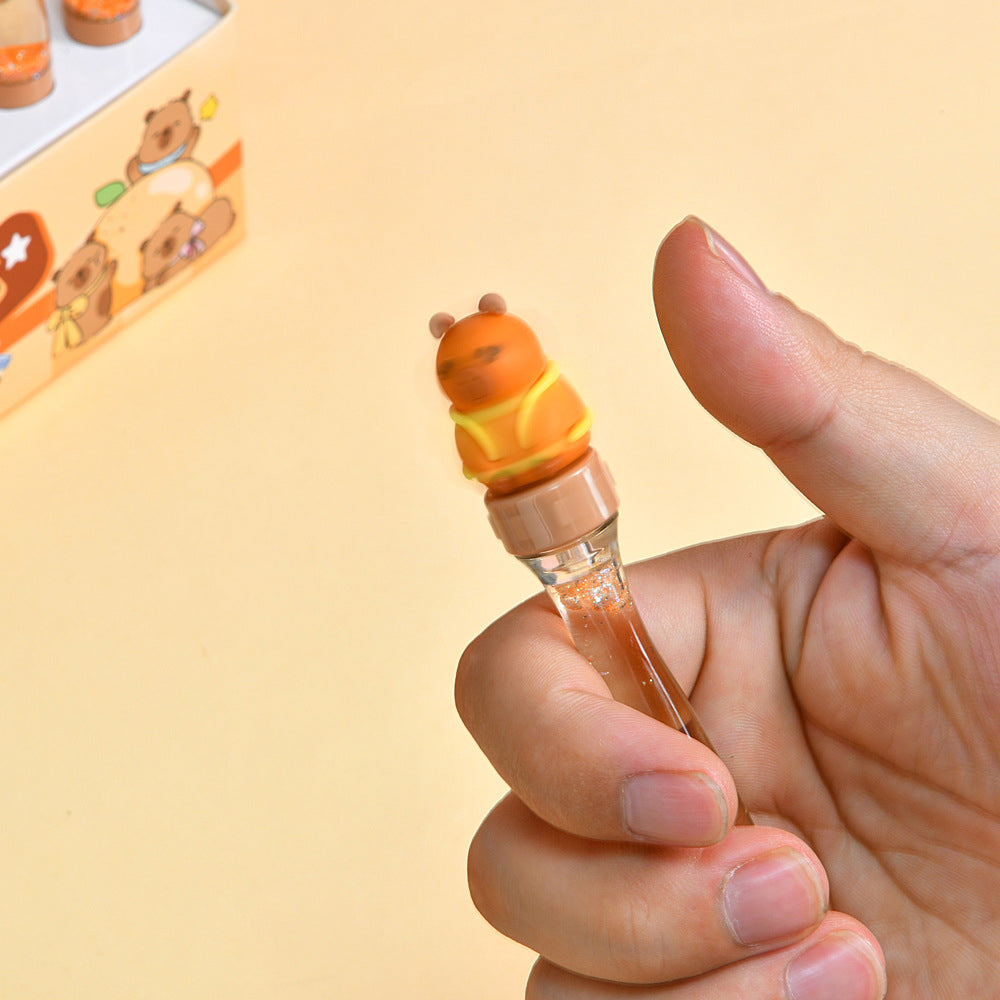 Capybara Fidget Rotating Gel Pen | Kawaii Stress Relief Pen for Students