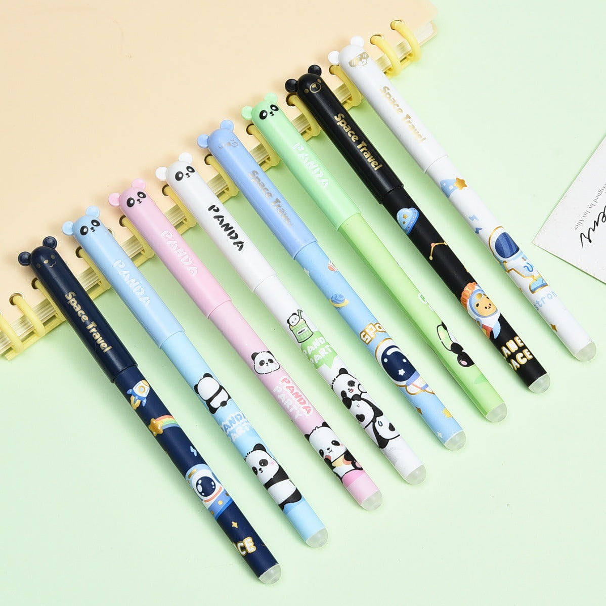 Cute Cartoon Panda Erasable Gel Pen 0.5mm Blue Heat Erasable Rollerball Pen Smooth Writing School Student Pen