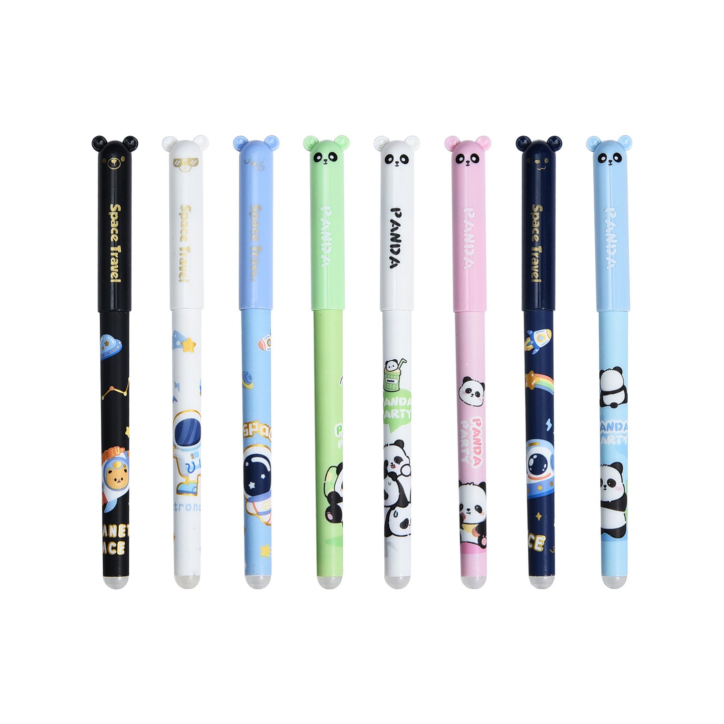 Cute Cartoon Panda Erasable Gel Pen 0.5mm Blue Heat Erasable Rollerball Pen Smooth Writing School Student Pen