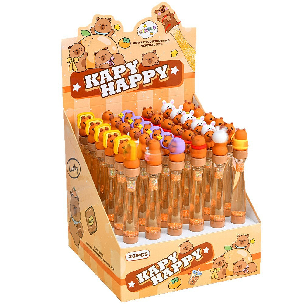 Capybara Fidget Rotating Gel Pen | Kawaii Stress Relief Pen for Students