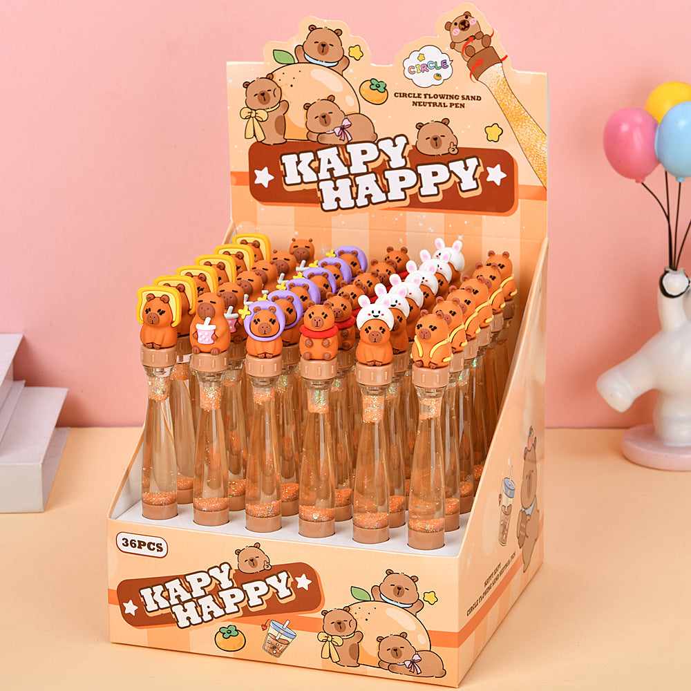 Capybara Fidget Rotating Gel Pen | Kawaii Stress Relief Pen for Students