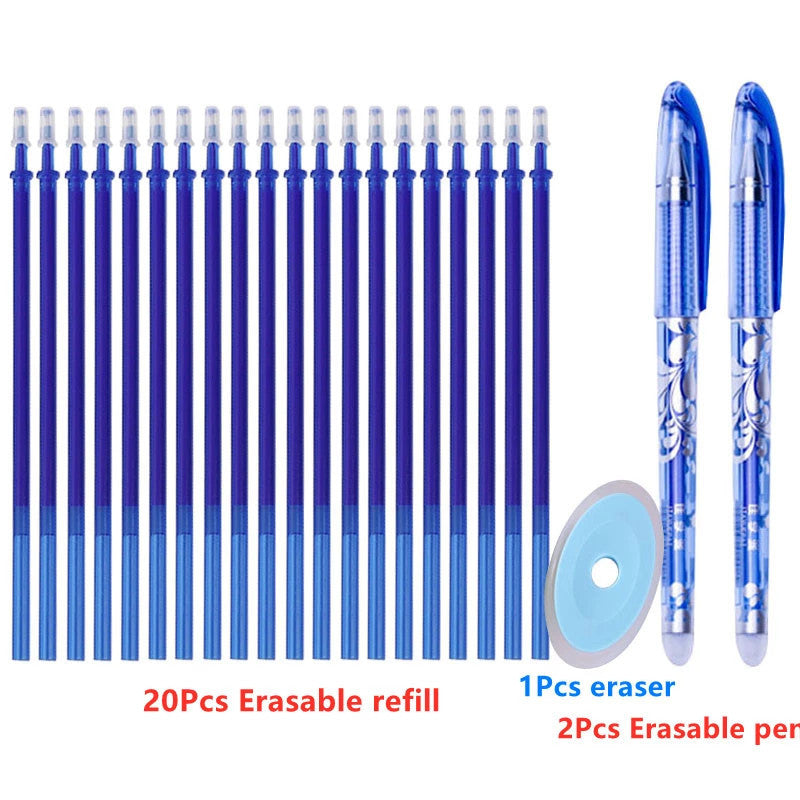 Magic Erasable Gel Pen Set 0.5mm Refills Washable Handle School Office Stationery