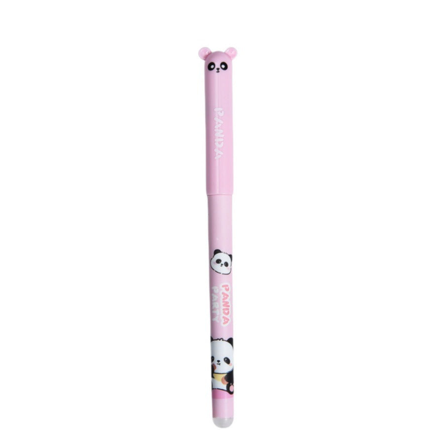 Cute Cartoon Panda Erasable Gel Pen 0.5mm Blue Heat Erasable Rollerball Pen Smooth Writing School Student Pen
