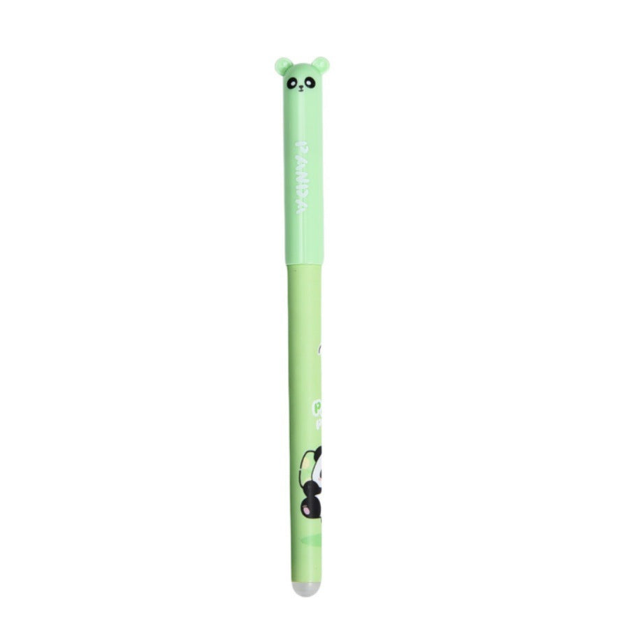 Cute Cartoon Panda Erasable Gel Pen 0.5mm Blue Heat Erasable Rollerball Pen Smooth Writing School Student Pen