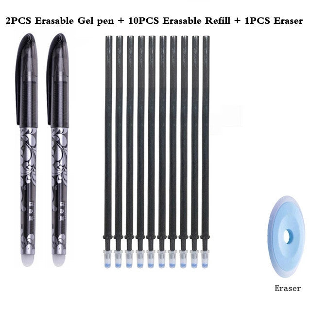 Magic Erasable Gel Pen Set 0.5mm Refills Washable Handle School Office Stationery
